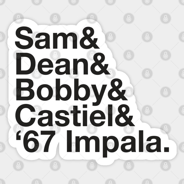 SUPERNATURAL Dean and Sam WINCHESTER Castiel Bobby Singer Sticker by YellowDogTees